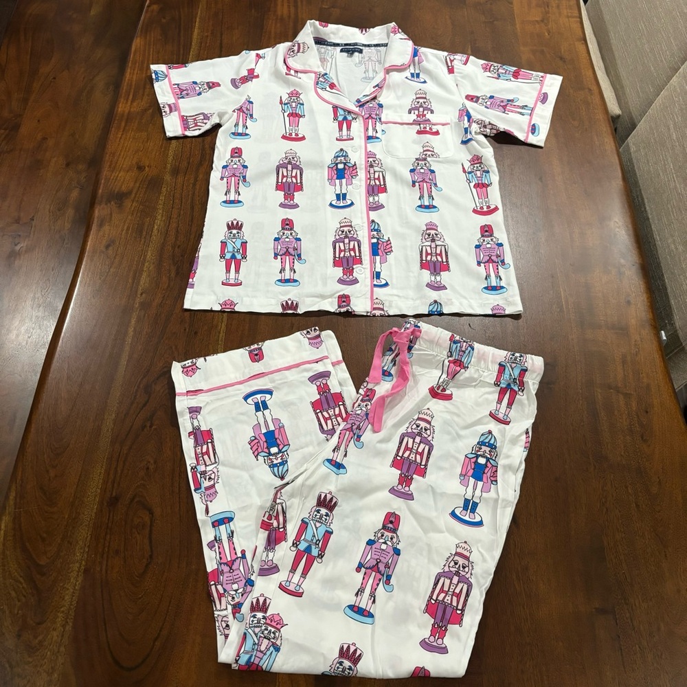 Katie Kime Holiday March Nutcracker Christmas Matching Pant Pajama Set Sz Medium